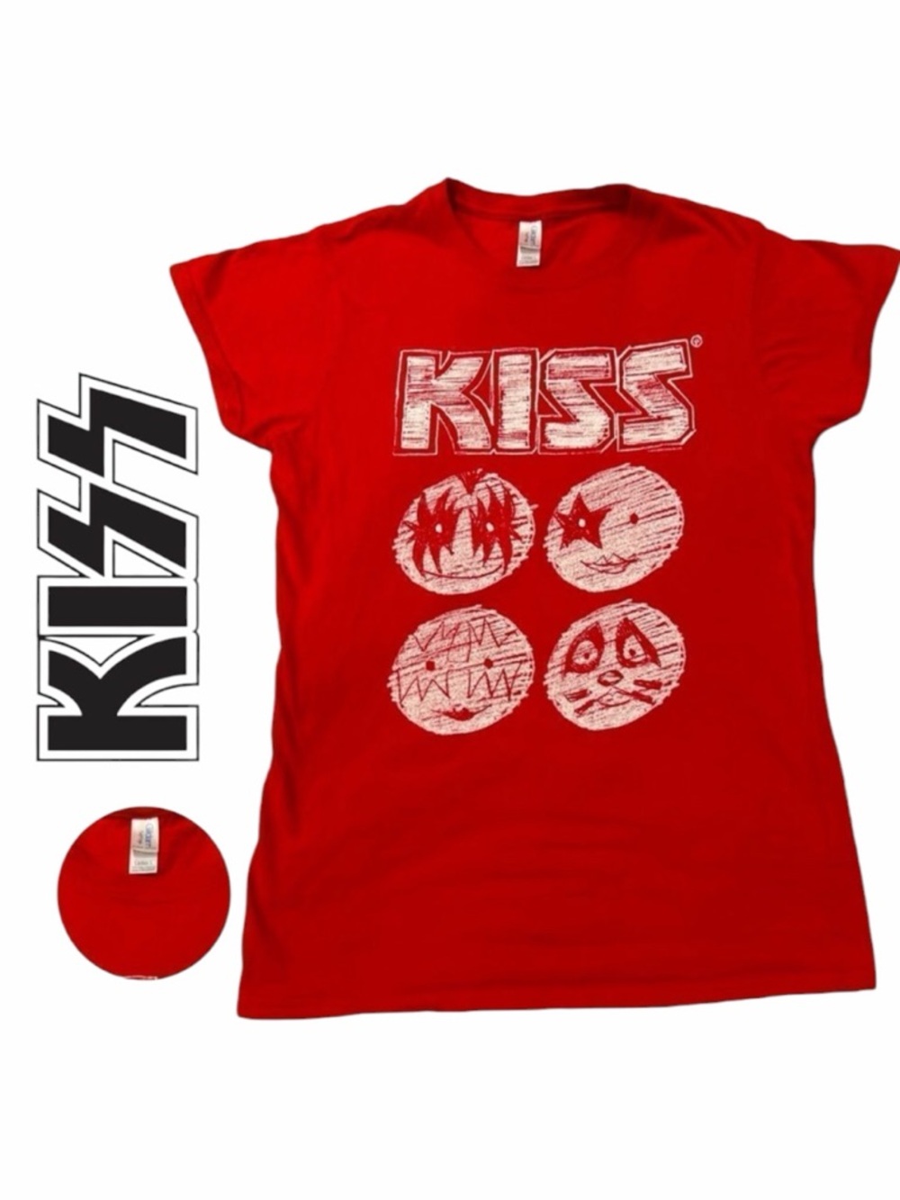 KISS Ladies Red Short Sleeve Tee by Gildan - Size L